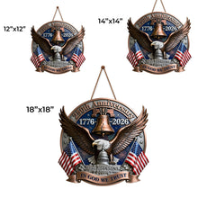 Load image into Gallery viewer, Personalized Eagle Liberty Bell Wood Sign Custom Decor Gift
