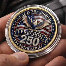 Load image into Gallery viewer, Personalized American Flag Commemorative Coin Gift for Dad
