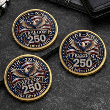 Load image into Gallery viewer, Personalized American Flag Commemorative Coin Gift for Dad
