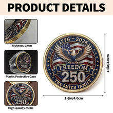 Load image into Gallery viewer, Personalized American Flag Commemorative Coin Gift for Dad

