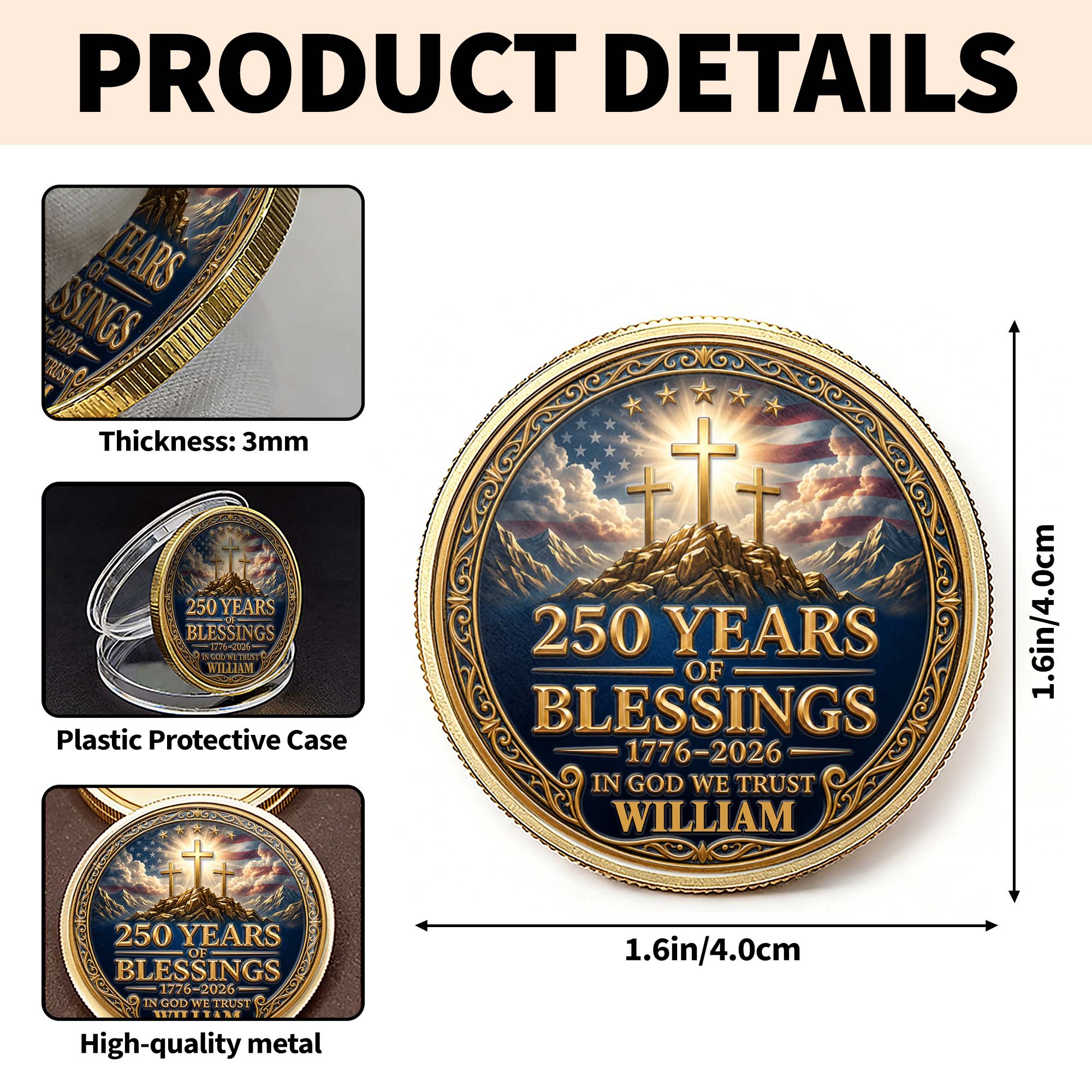 Personalized Commemorative Coin Custom Name Gift for Dad