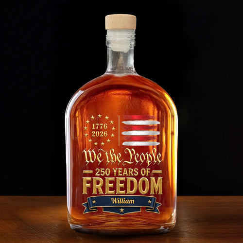 Personalized Whiskey Bottle Custom Name American Flag Gift for Dad
