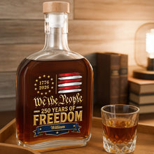 Load image into Gallery viewer, Personalized Whiskey Bottle Custom Name American Flag Gift for Dad
