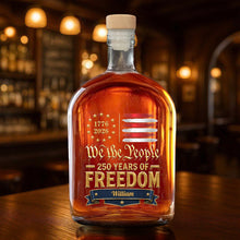 Load image into Gallery viewer, Personalized Whiskey Bottle Custom Name American Flag Gift for Dad

