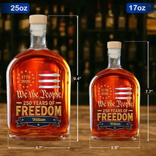 Load image into Gallery viewer, Personalized Whiskey Bottle Custom Name American Flag Gift for Dad
