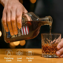 Load image into Gallery viewer, Personalized Whiskey Bottle Custom Name American Flag Gift for Dad
