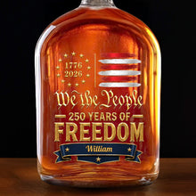 Load image into Gallery viewer, Personalized Whiskey Bottle Custom Name American Flag Gift for Dad
