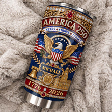 Load image into Gallery viewer, Personalized Stainless Steel Tumbler 4th of July Gift for Dad

