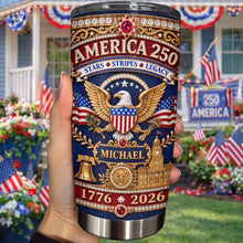 Load image into Gallery viewer, Personalized Stainless Steel Tumbler 4th of July Gift for Dad
