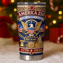Load image into Gallery viewer, Personalized Stainless Steel Tumbler 4th of July Gift for Dad

