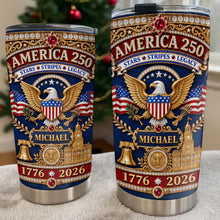 Load image into Gallery viewer, Personalized Stainless Steel Tumbler 4th of July Gift for Dad
