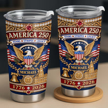 Load image into Gallery viewer, Personalized Stainless Steel Tumbler 4th of July Gift for Dad
