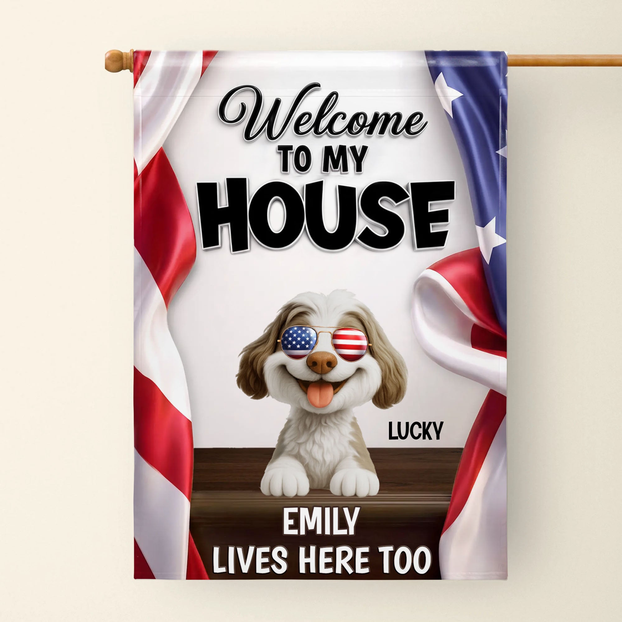 Personalized Family Welcome Garden Flag Custom Dog Design
