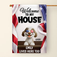 Load image into Gallery viewer, Personalized Family Welcome Garden Flag Custom Dog Design

