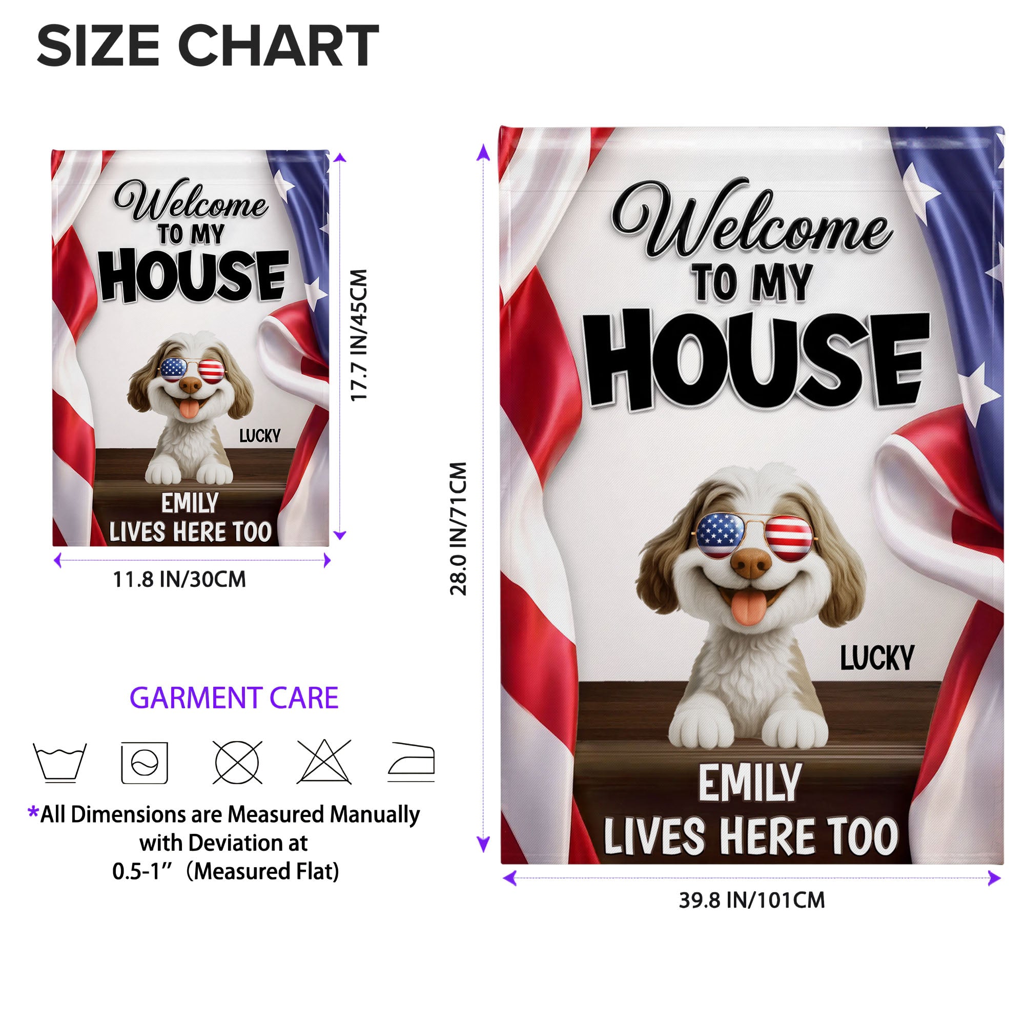 Personalized Family Welcome Garden Flag Custom Dog Design