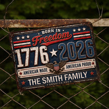 Load image into Gallery viewer, Personalized Metal Sign Custom Name Patriotic Eagle 4th of July Gift
