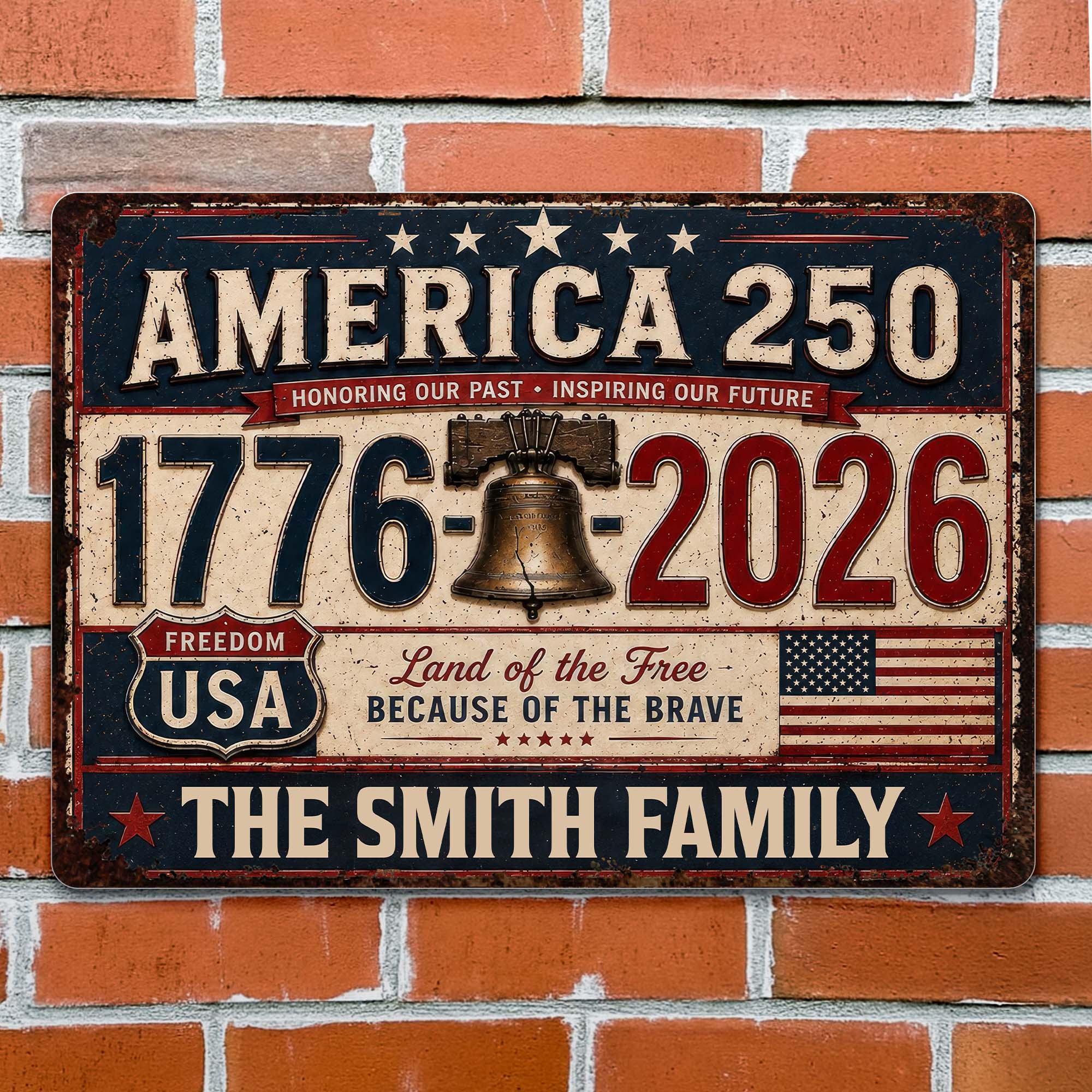Personalized Metal Sign Custom Name Gift for 4th of July