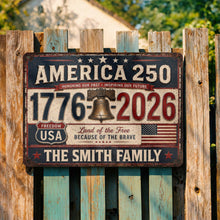 Load image into Gallery viewer, Personalized Metal Sign Custom Name Gift for 4th of July
