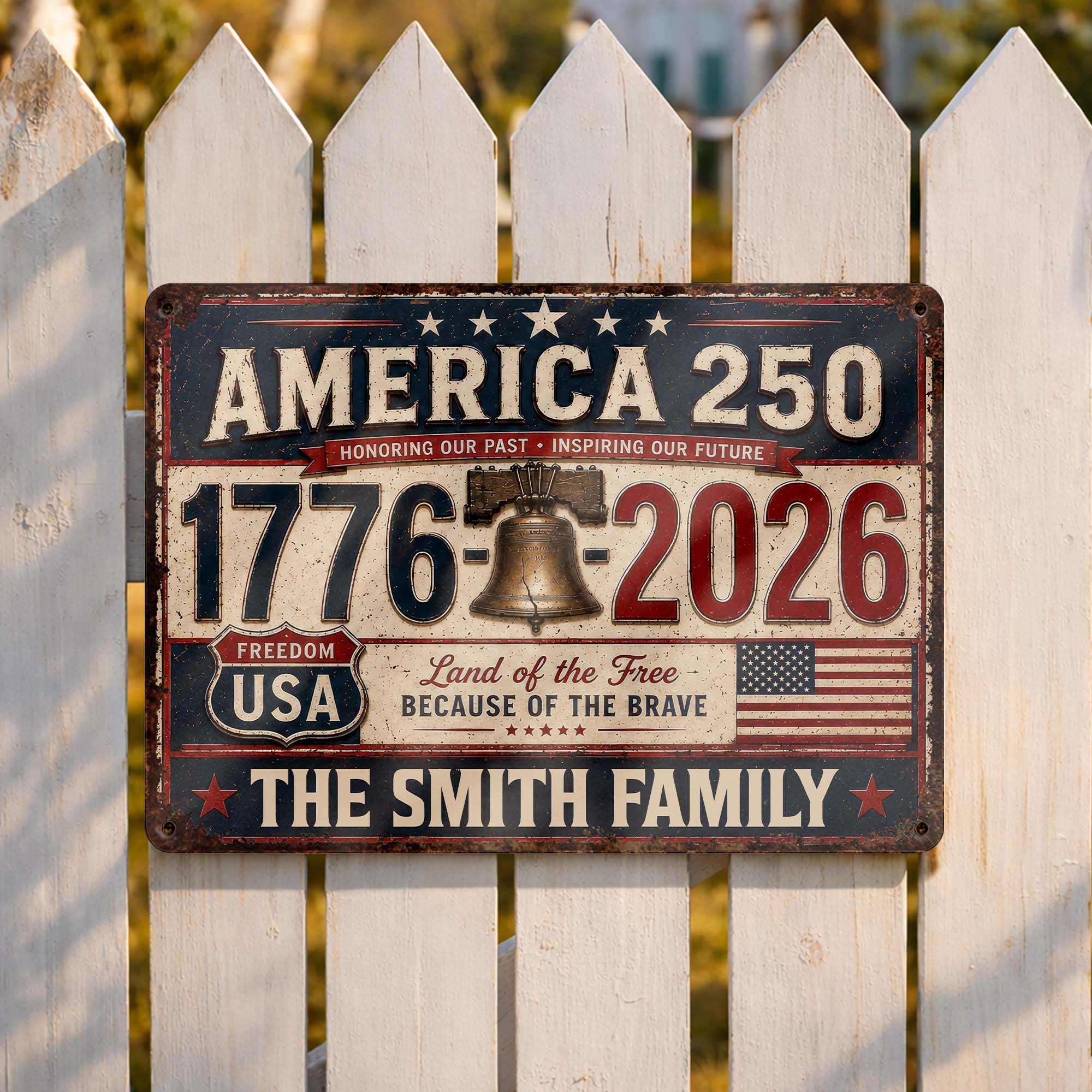 Personalized Metal Sign Custom Name Gift for 4th of July