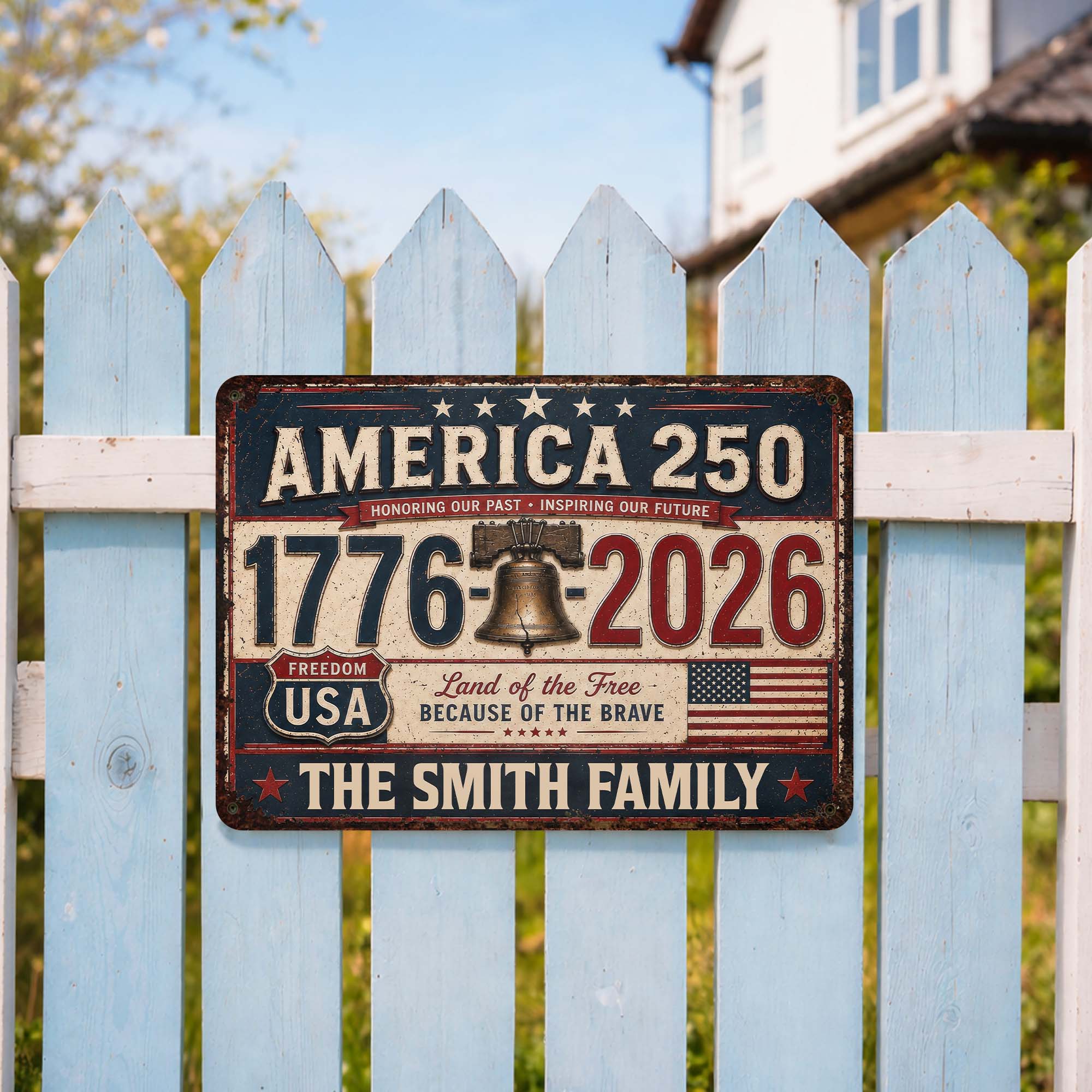 Personalized Metal Sign Custom Name Gift for 4th of July
