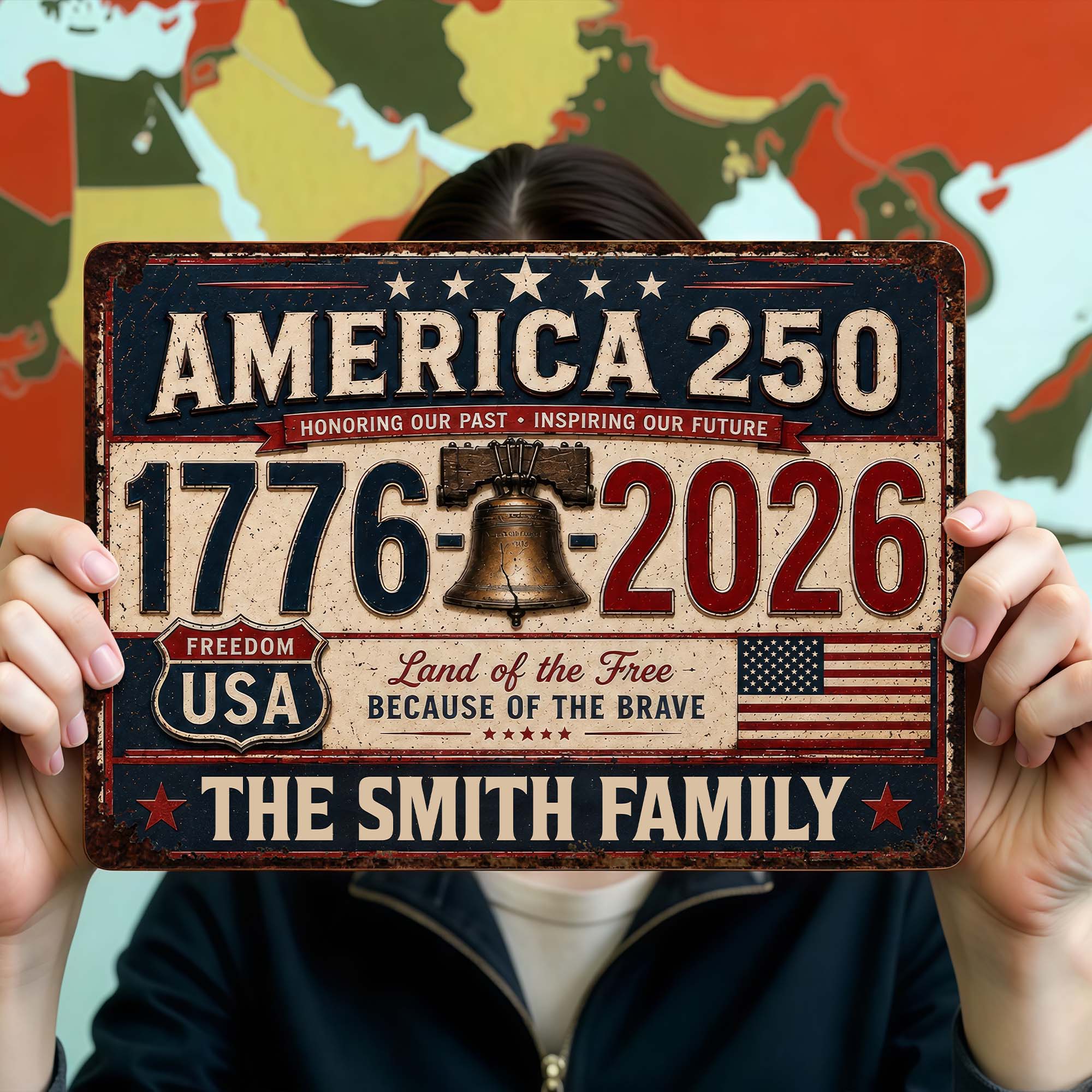 Personalized Metal Sign Custom Name Gift for 4th of July