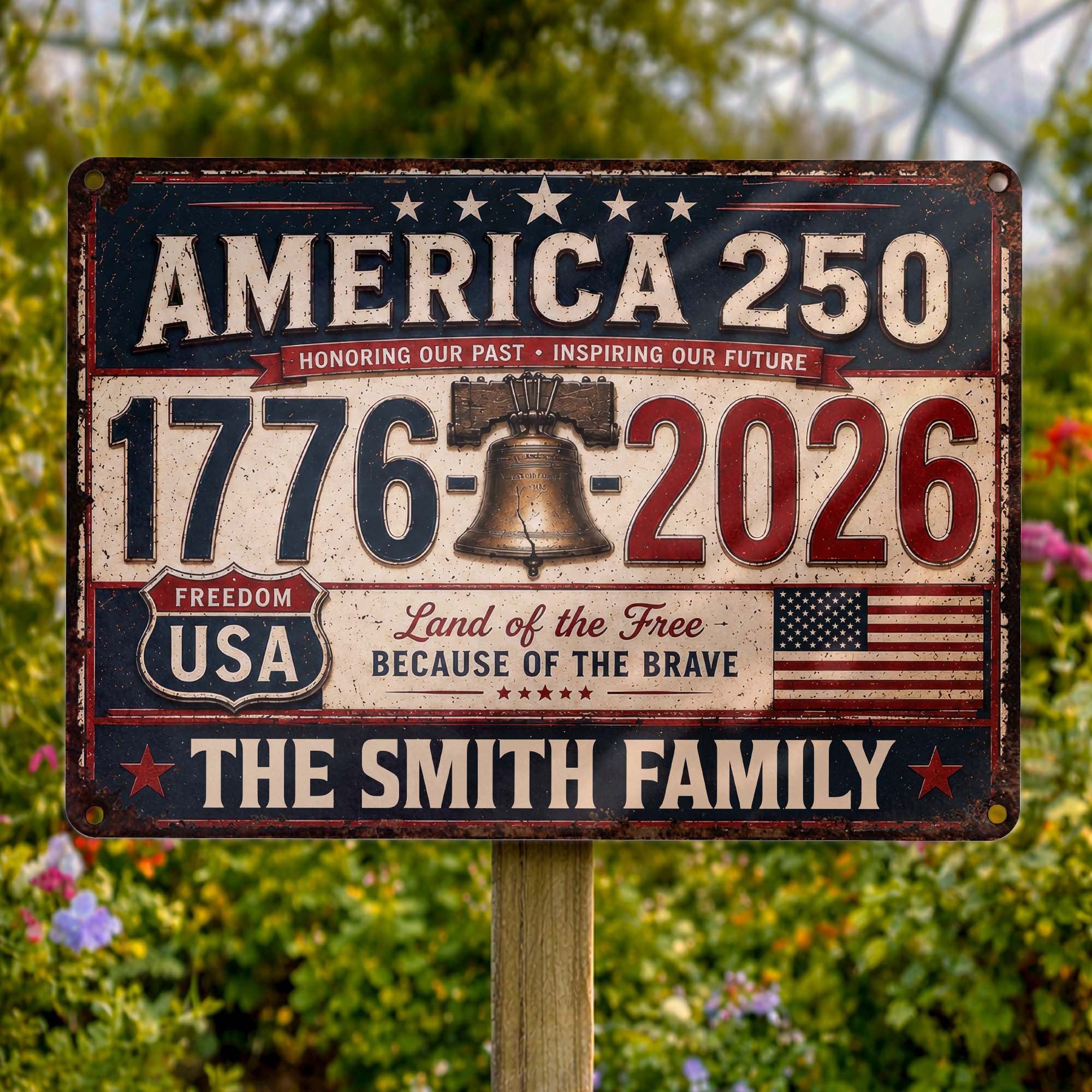 Personalized Metal Sign Custom Name Gift for 4th of July