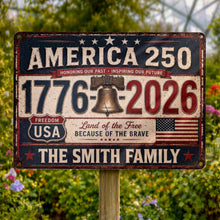 Load image into Gallery viewer, Personalized Metal Sign Custom Name Gift for 4th of July
