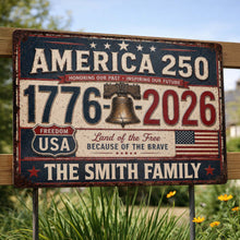 Load image into Gallery viewer, Personalized Metal Sign Custom Name Gift for 4th of July
