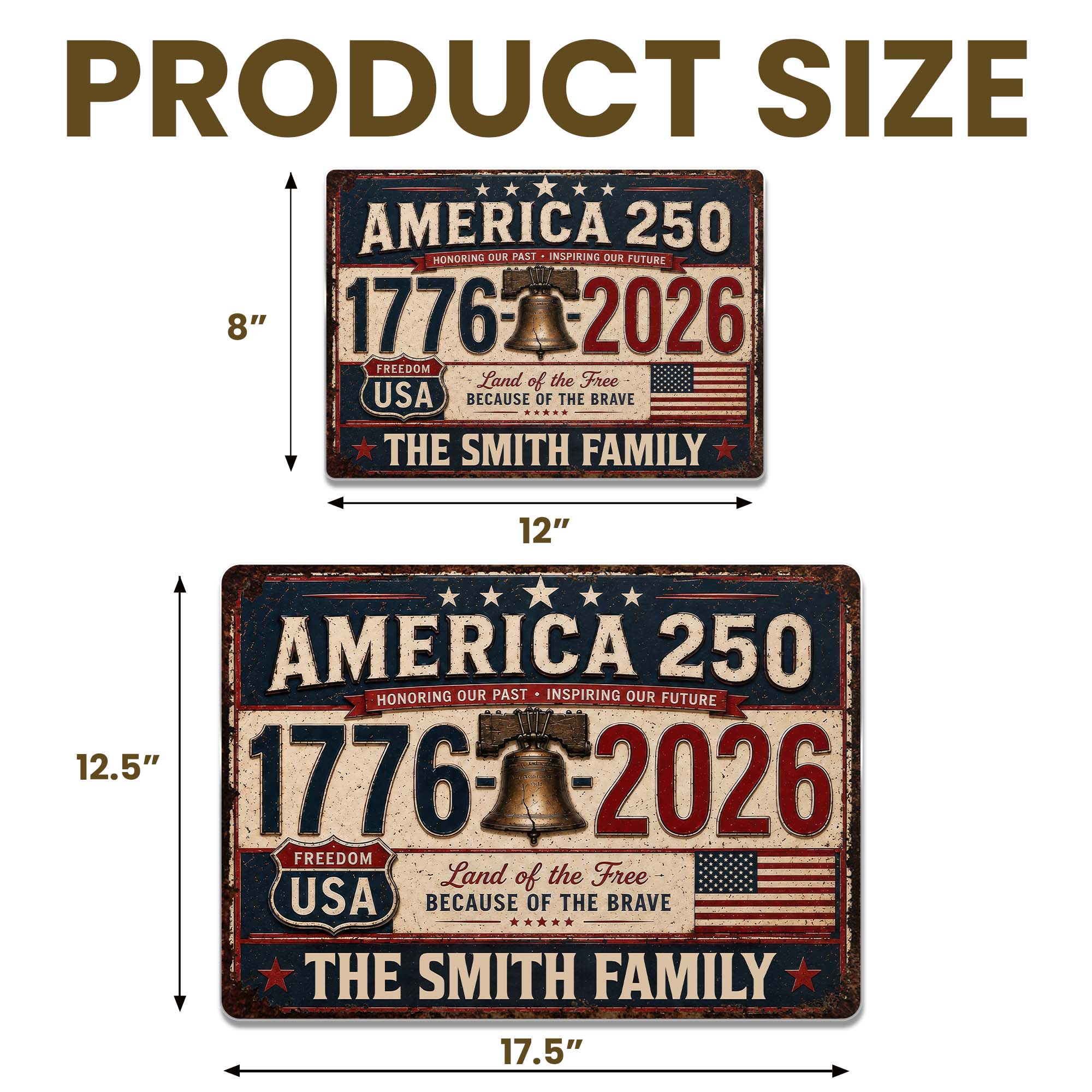Personalized Metal Sign Custom Name Gift for 4th of July