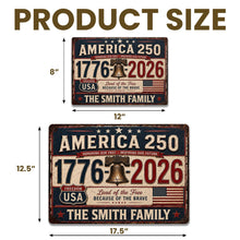 Load image into Gallery viewer, Personalized Metal Sign Custom Name Gift for 4th of July
