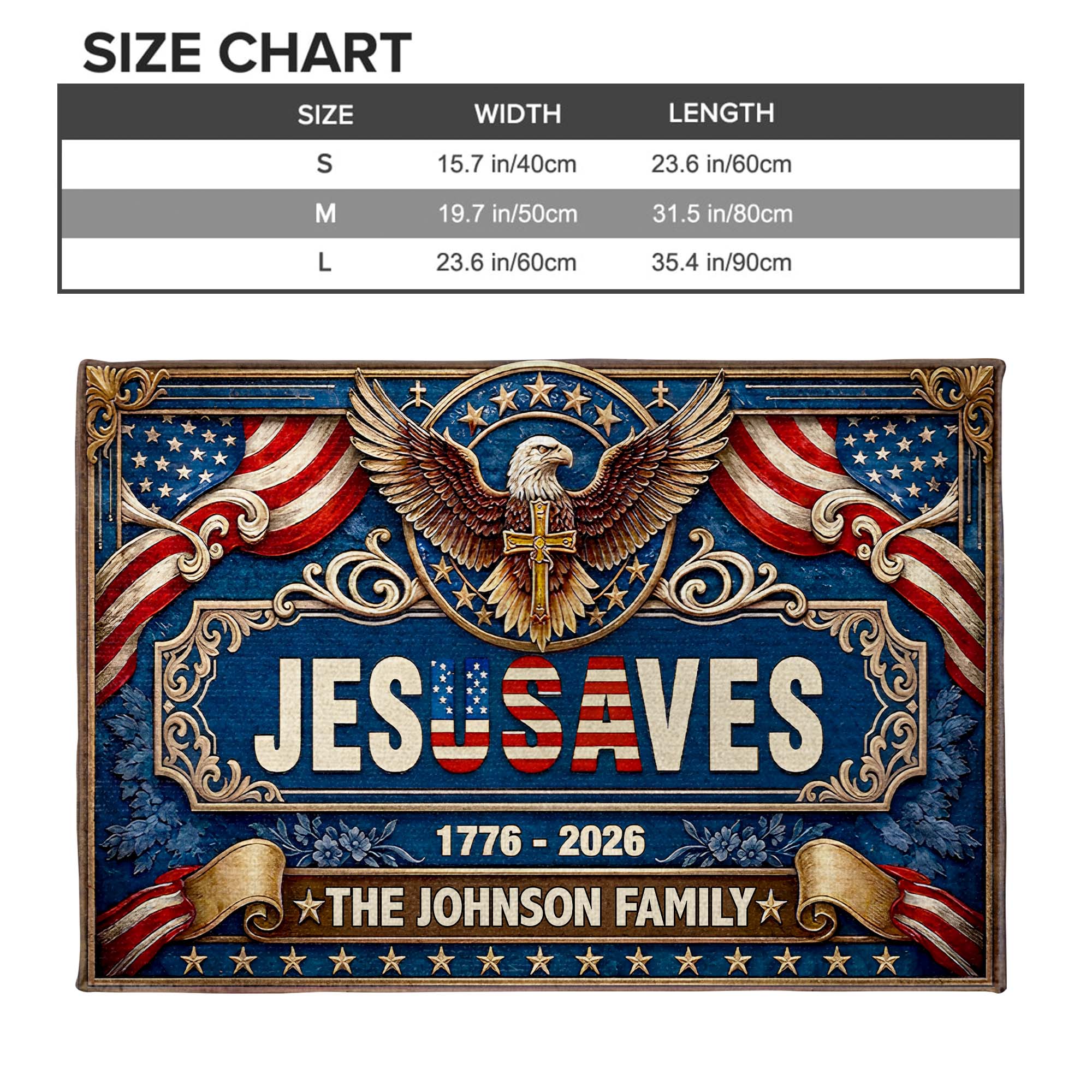 Personalized Jesus Saves Doormat Custom Family Name Gift