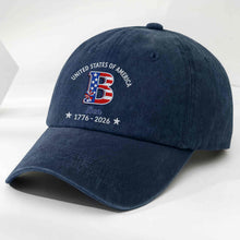 Load image into Gallery viewer, Personalized Denim Cap Custom Name USA Flag Gift for Dad
