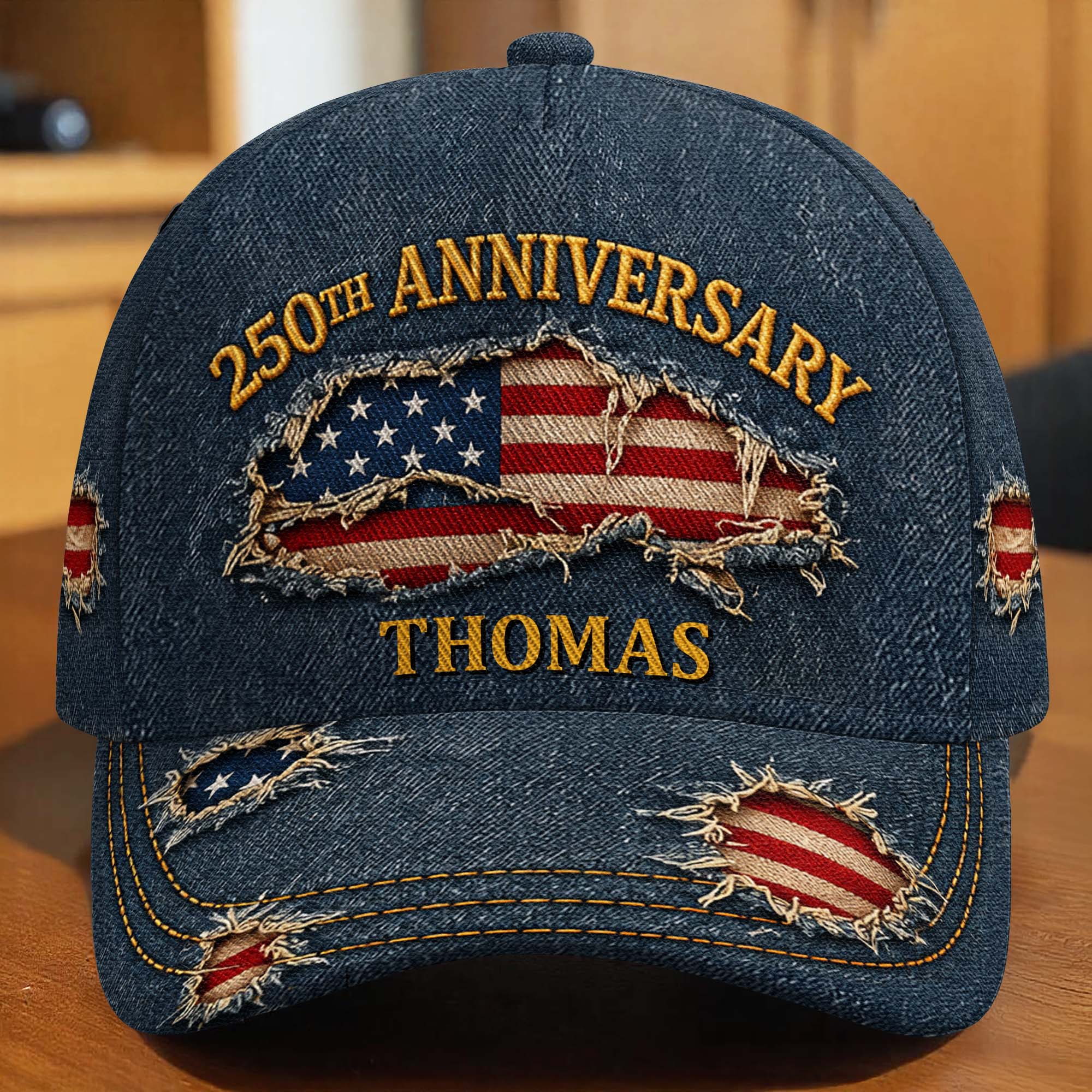 Personalized Classic Cap USA Flag Custom Name Gift for Dad