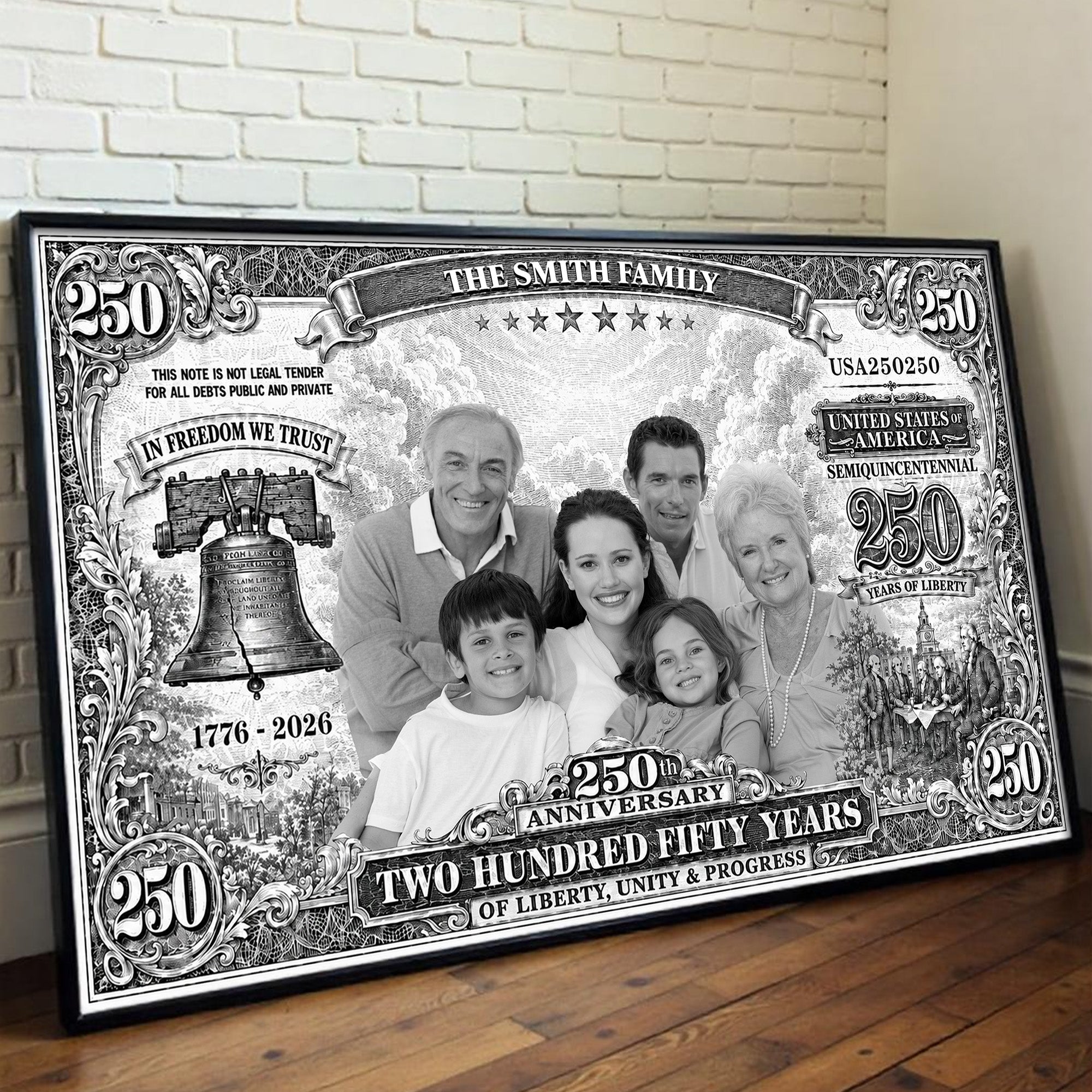 Personalized Custom Horizontal Poster 250 Years Liberty Bell Gift