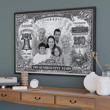 Load image into Gallery viewer, Personalized Custom Horizontal Poster 250 Years Liberty Bell Gift

