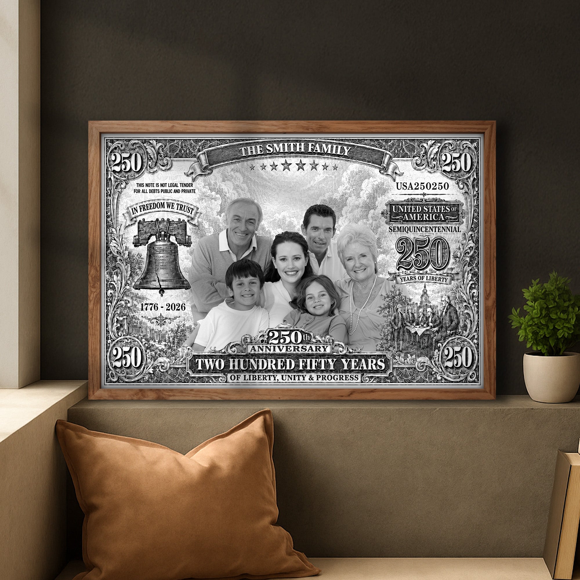 Personalized Custom Horizontal Poster 250 Years Liberty Bell Gift