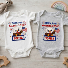Load image into Gallery viewer, Personalized Baby Onesie Custom Name Eagle Flag Gift for July 4th
