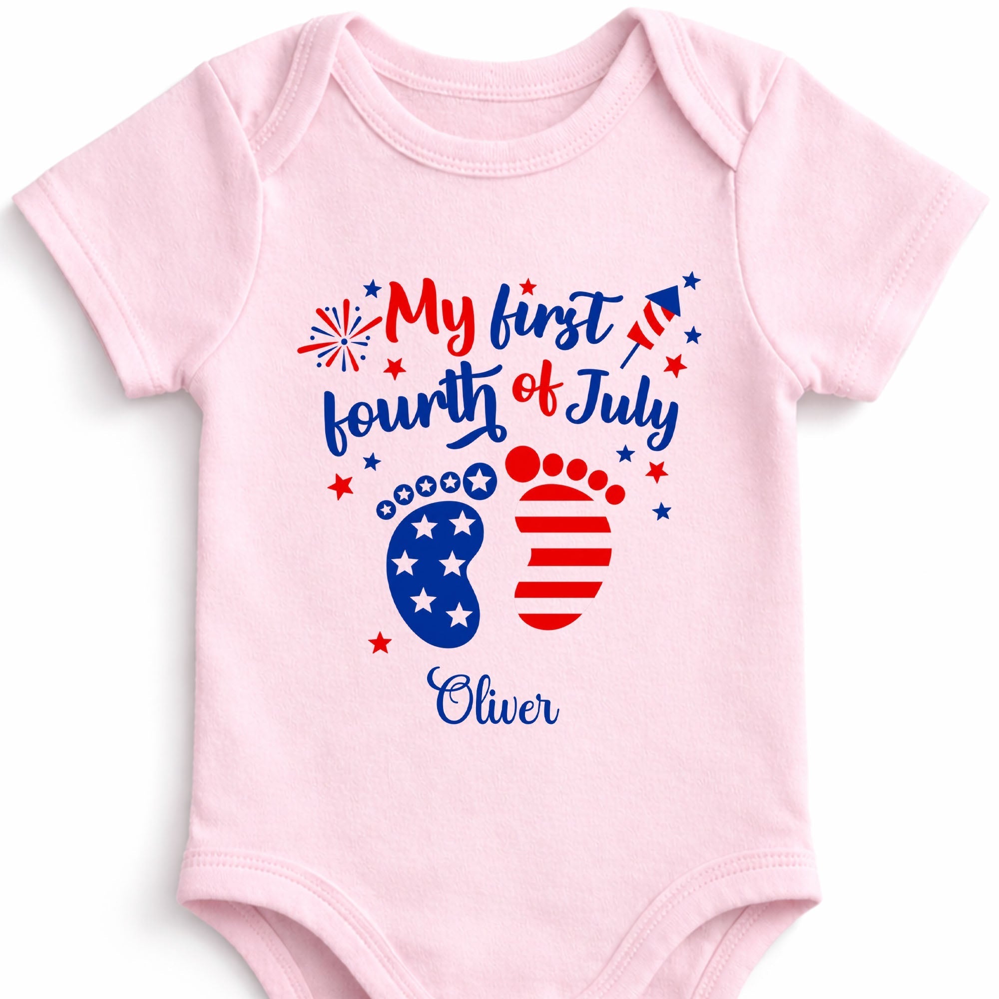 Personalized Baby Onesie Custom Name 4th of July Gift