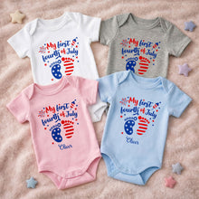 Load image into Gallery viewer, Personalized Baby Onesie Custom Name 4th of July Gift
