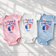 Load image into Gallery viewer, Personalized Baby Onesie Custom Name 4th of July Gift
