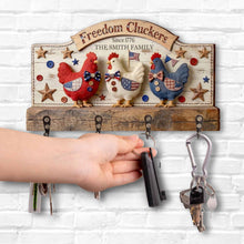 Load image into Gallery viewer, Personalized Patriotic Key Holder Custom Family Name 4th of July Gift
