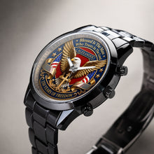 Load image into Gallery viewer, Personalized Men's Watch Custom Name Eagle Christian Gift for Him
