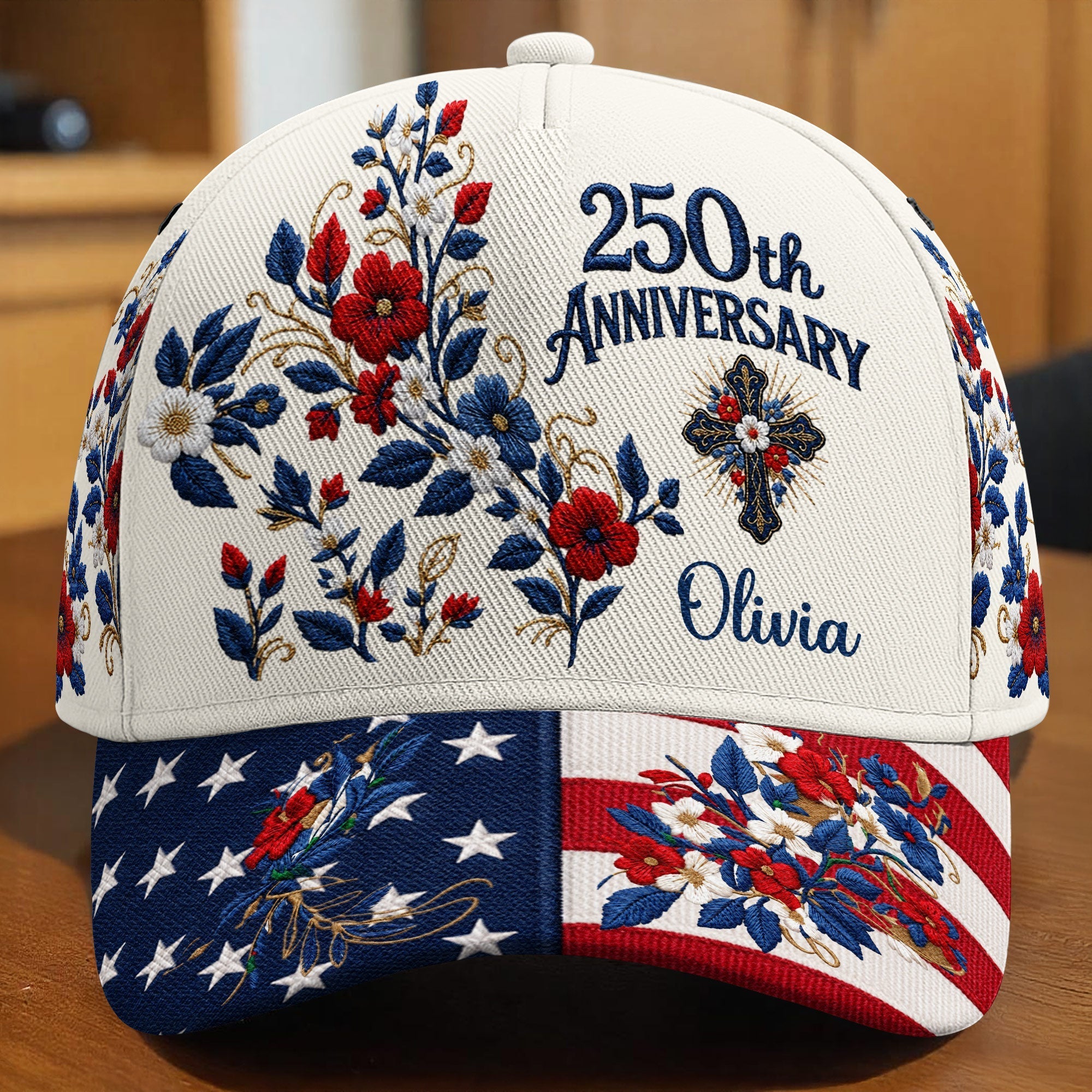 Personalized Classic Cap American Flag Custom Name Gift