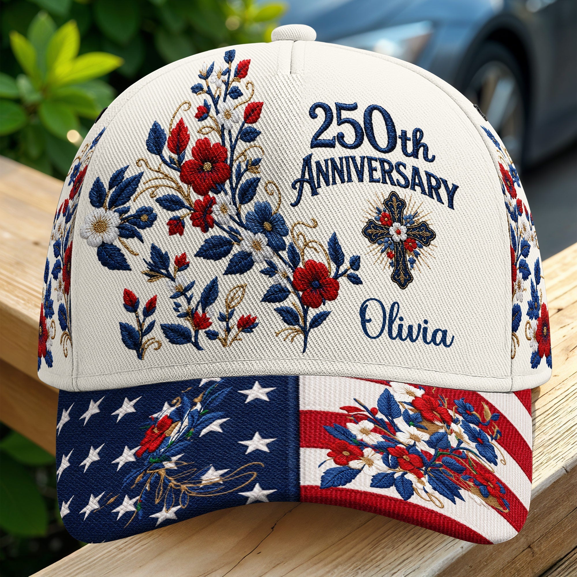 Personalized Classic Cap American Flag Custom Name Gift