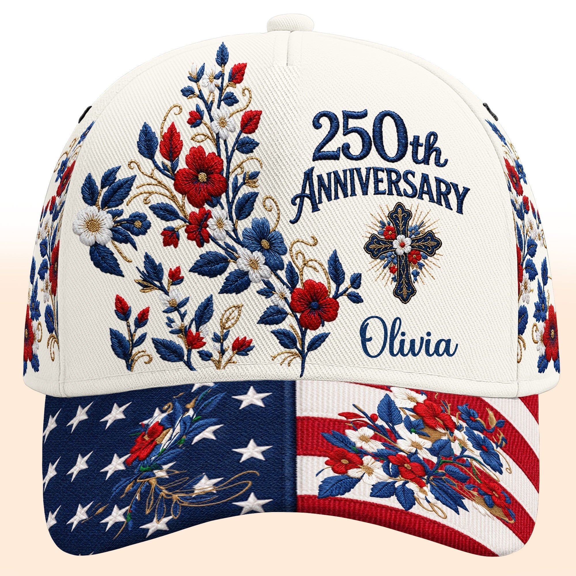 Personalized Classic Cap American Flag Custom Name Gift