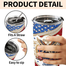 Load image into Gallery viewer, Personalized 20oz Stainless Steel Tumbler with Eagle Cross Design - Custom Gift for Family &amp; Independence Day
