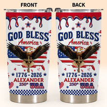 Load image into Gallery viewer, Personalized 20oz Stainless Steel Tumbler Custom Eagle USA Gift for Dad
