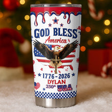 Load image into Gallery viewer, Personalized 20oz Stainless Steel Tumbler Custom Eagle USA Gift for Dad
