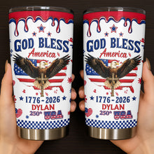 Load image into Gallery viewer, Personalized 20oz Stainless Steel Tumbler Custom Eagle USA Gift for Dad
