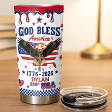 Load image into Gallery viewer, Personalized 20oz Stainless Steel Tumbler Custom Eagle USA Gift for Dad
